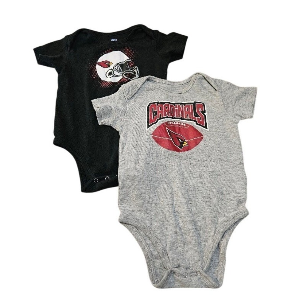 NFL Arizona Cardinals Baby Bodysuit Set 2 Pack Black Gray 24M Football
